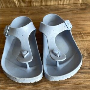 Pre-owned Birkenstock GIZEH rubber EVA Sandals Water Pool Flip Flops Light blue